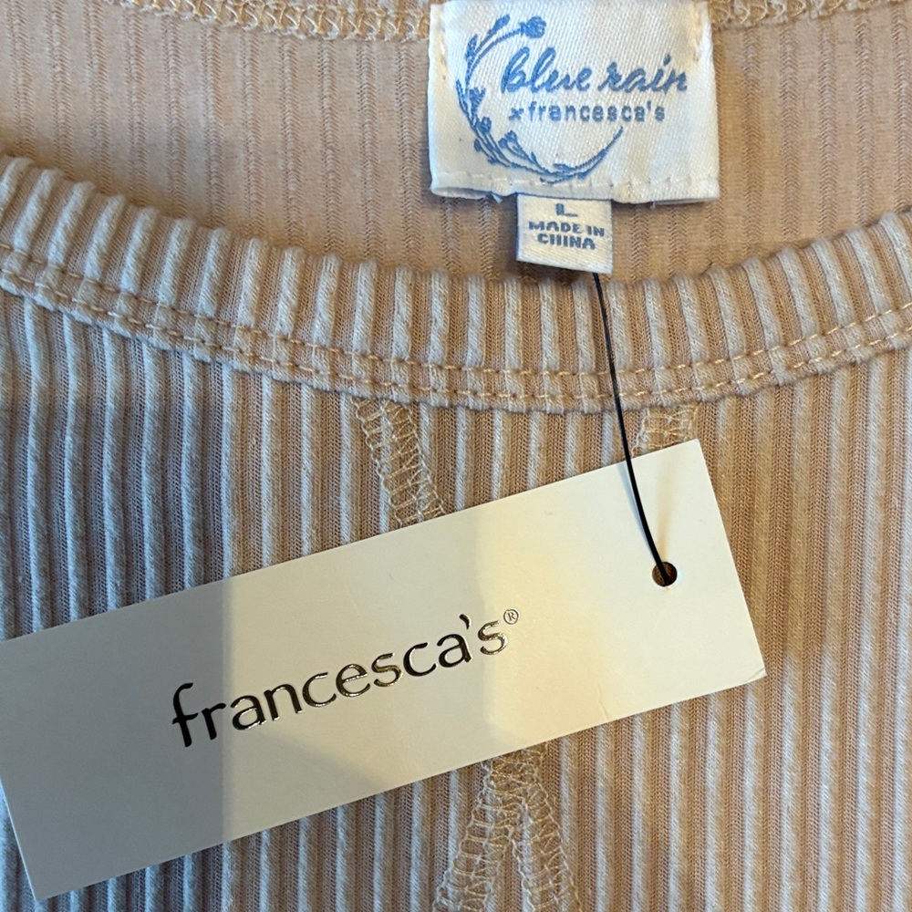 Blue Rain Tan Ribbed Crop Top - Picture 2 of 5